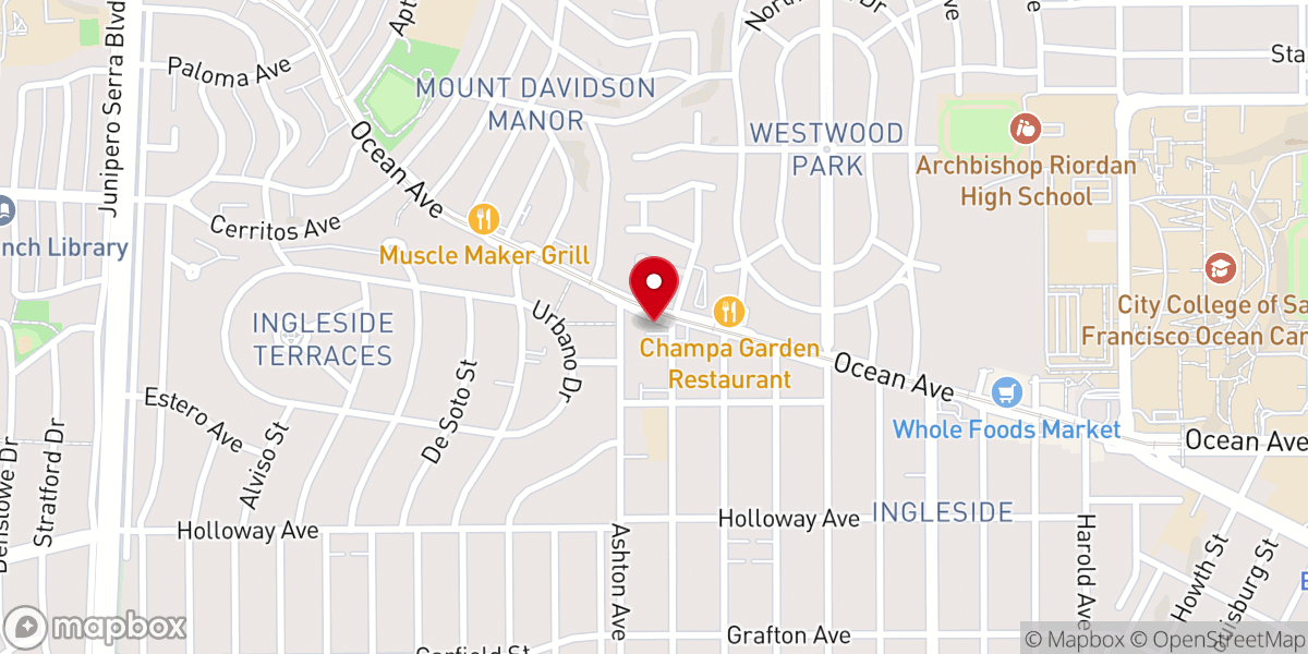 Map showing location of San Francisco Church Assembly
