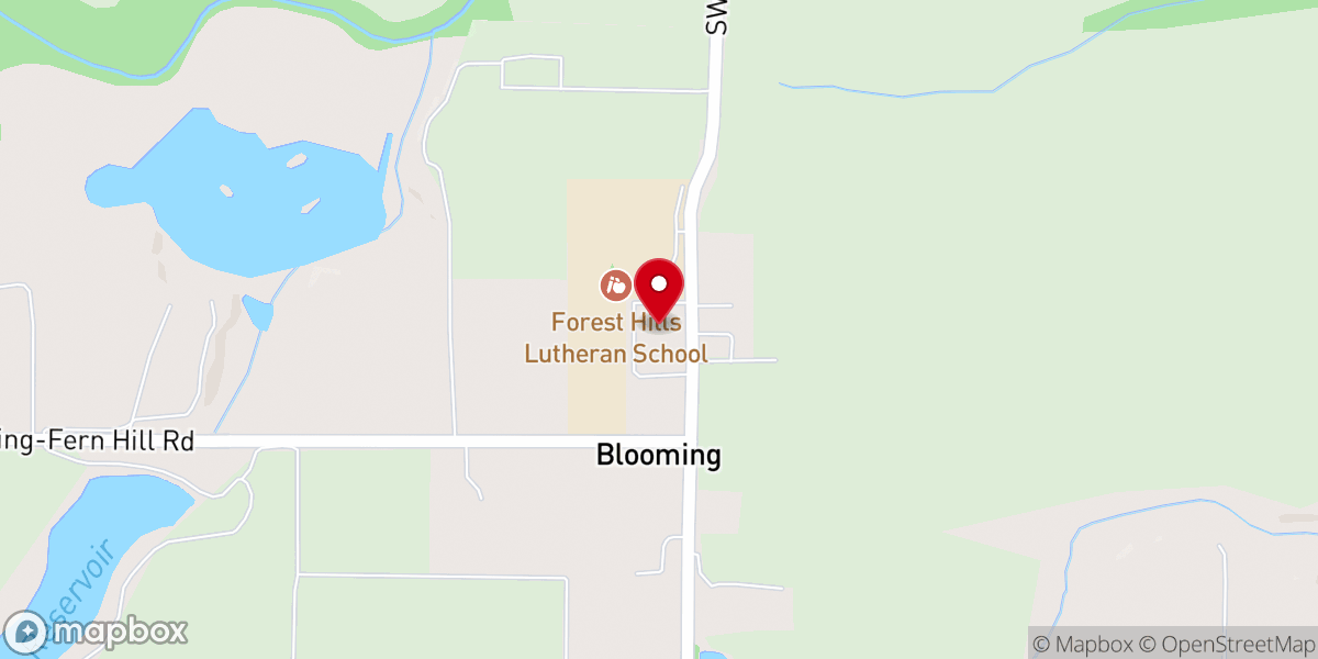 Map showing location of St Peter's Lutheran Church