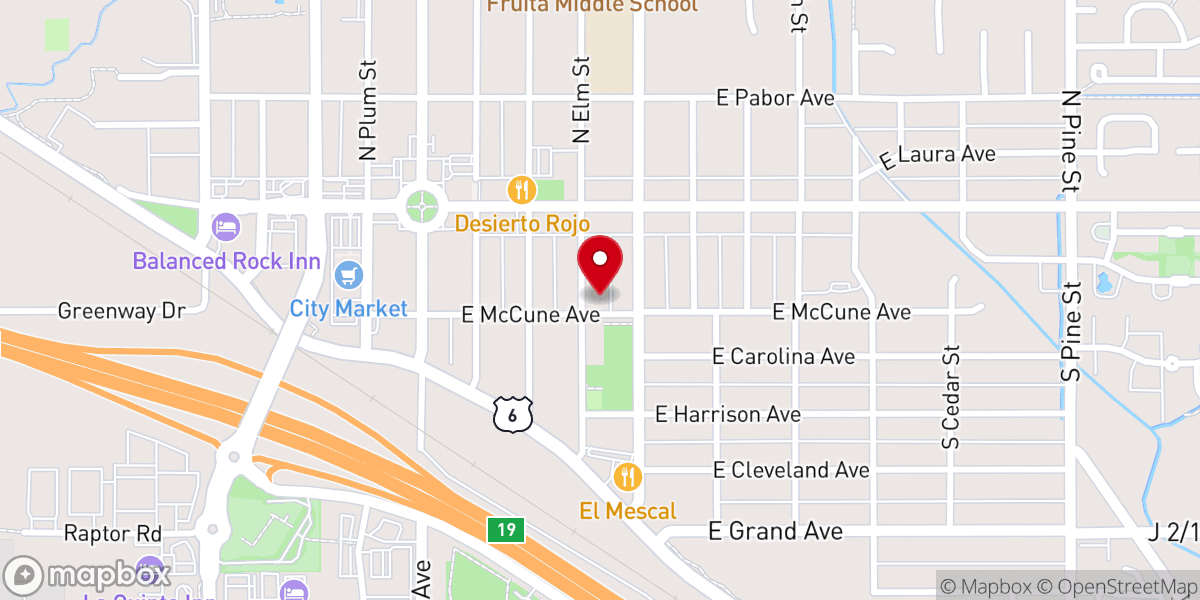 Map showing location of Fruita Faith Baptist