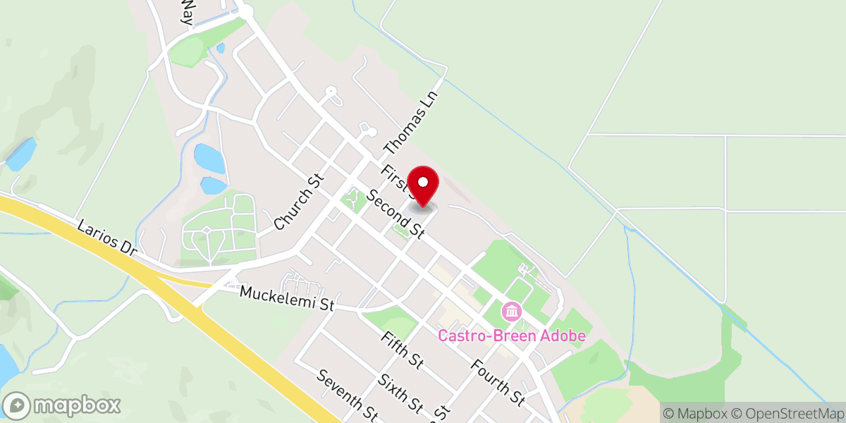 Map showing location of San Juan Bautista Community Center
