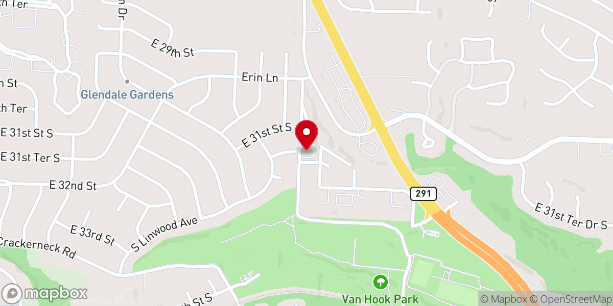 Map showing location of Glenview Baptist Church