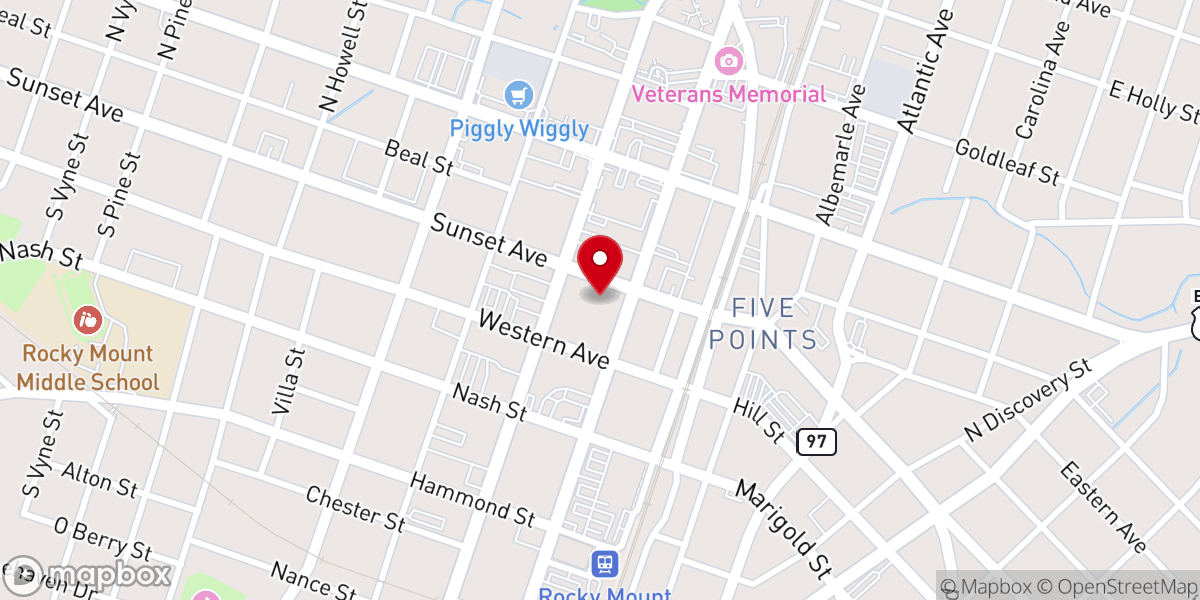 Map showing location of First United Methodist Church