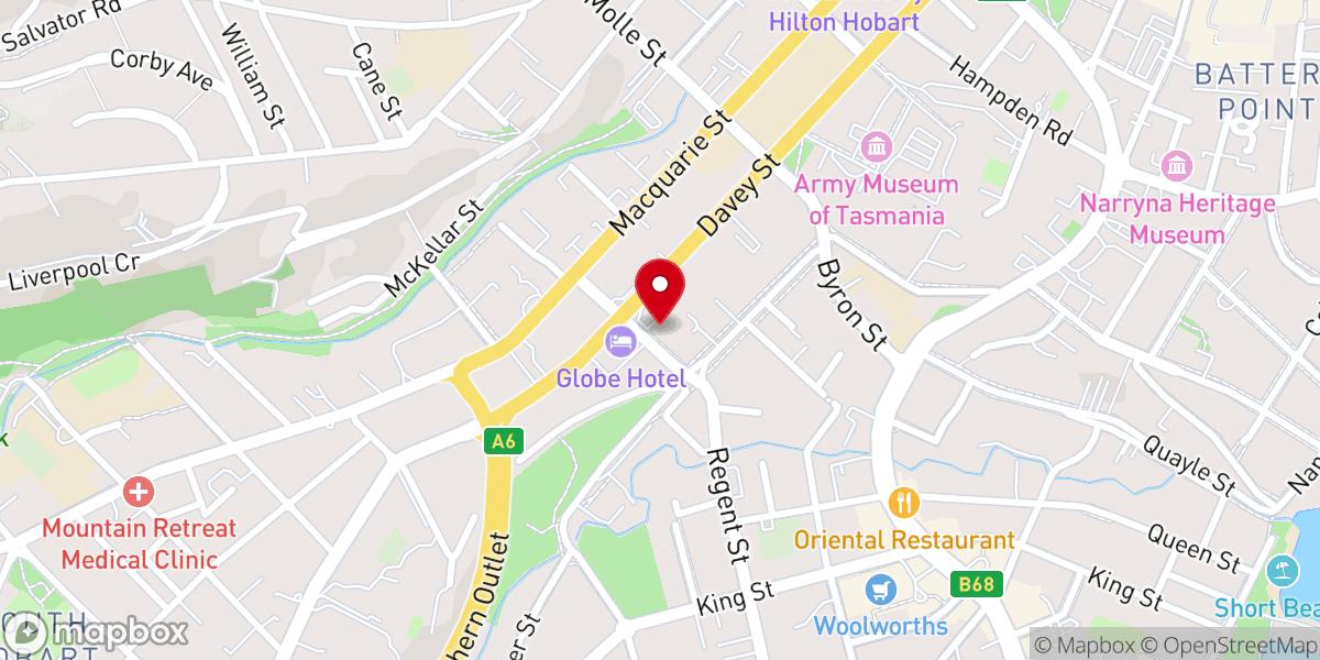Map showing location of Greek Orthodox Church of St. George