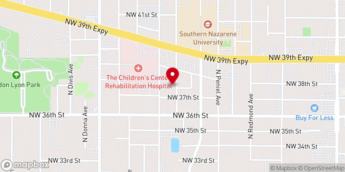 Map showing location of Northwest Oklahoma Nazarene