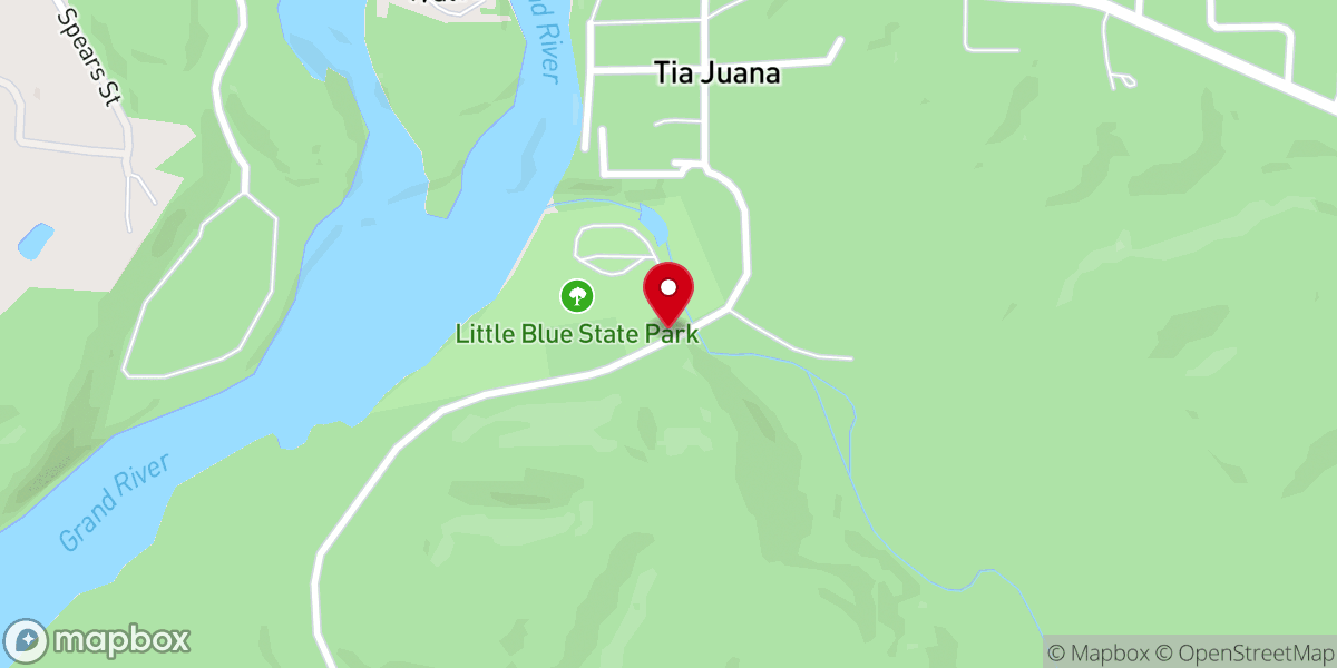 Map showing location of Little Blue Park