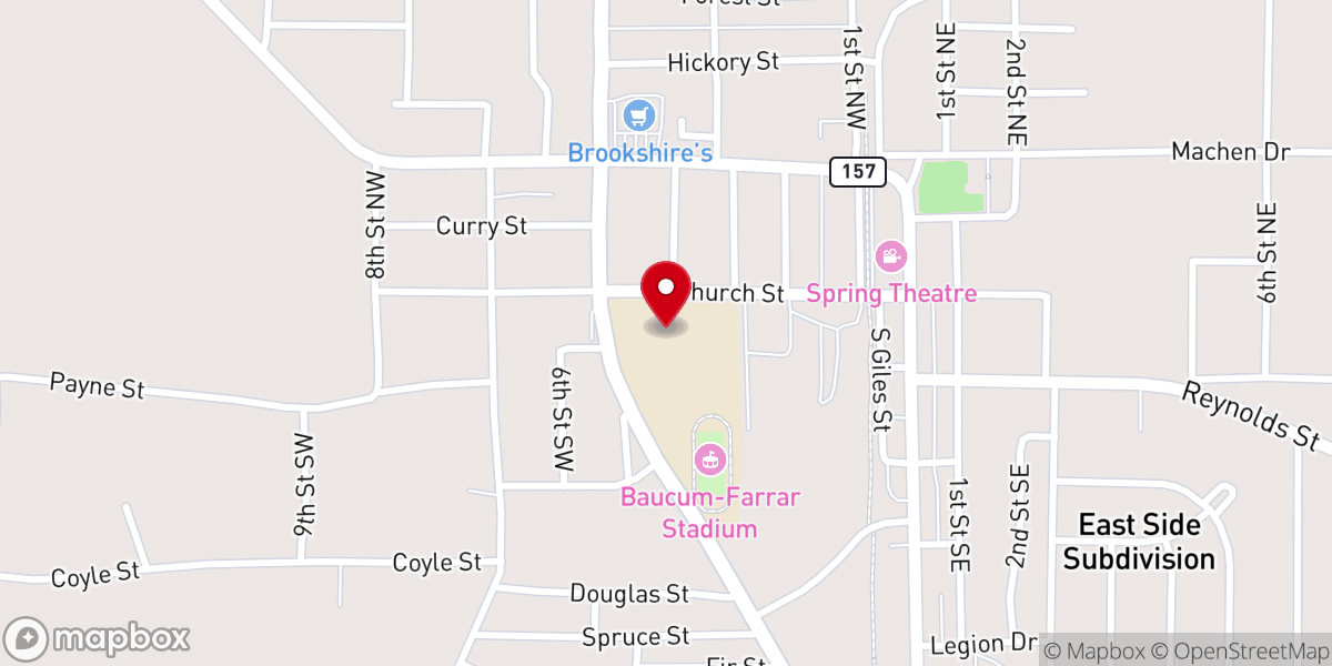 Map showing location of North Webster High School