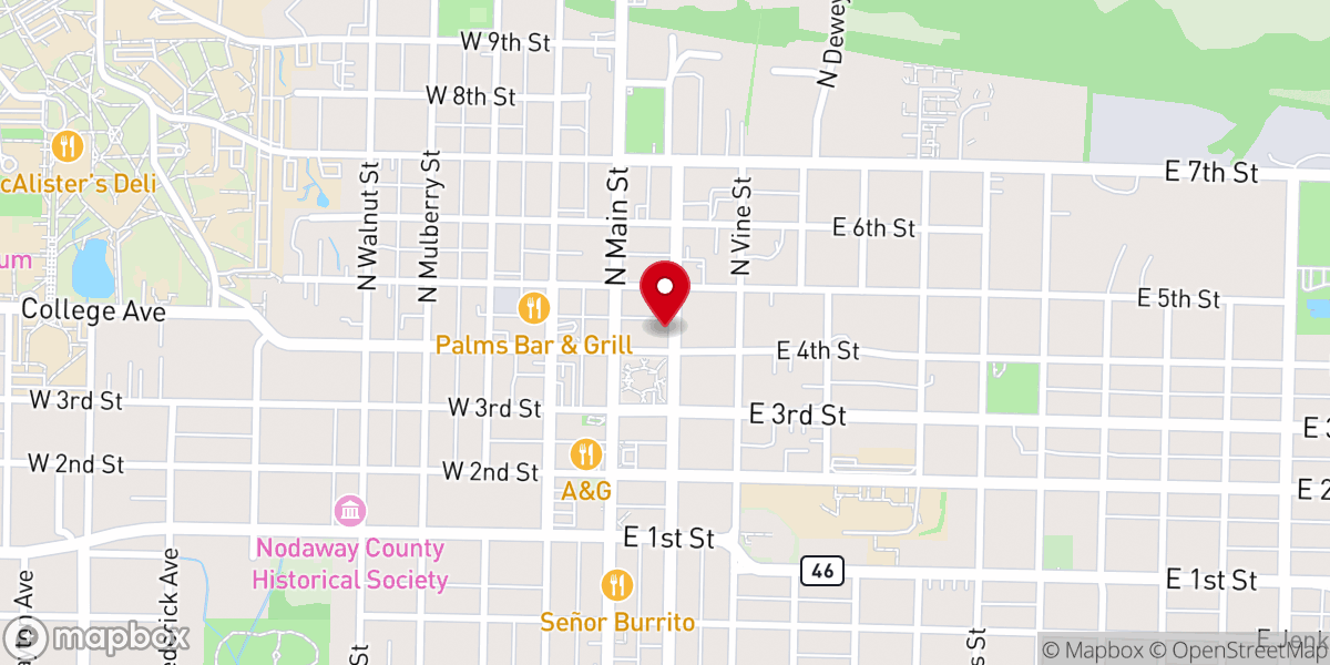 Map showing location of Maryville Chamber of Commerce