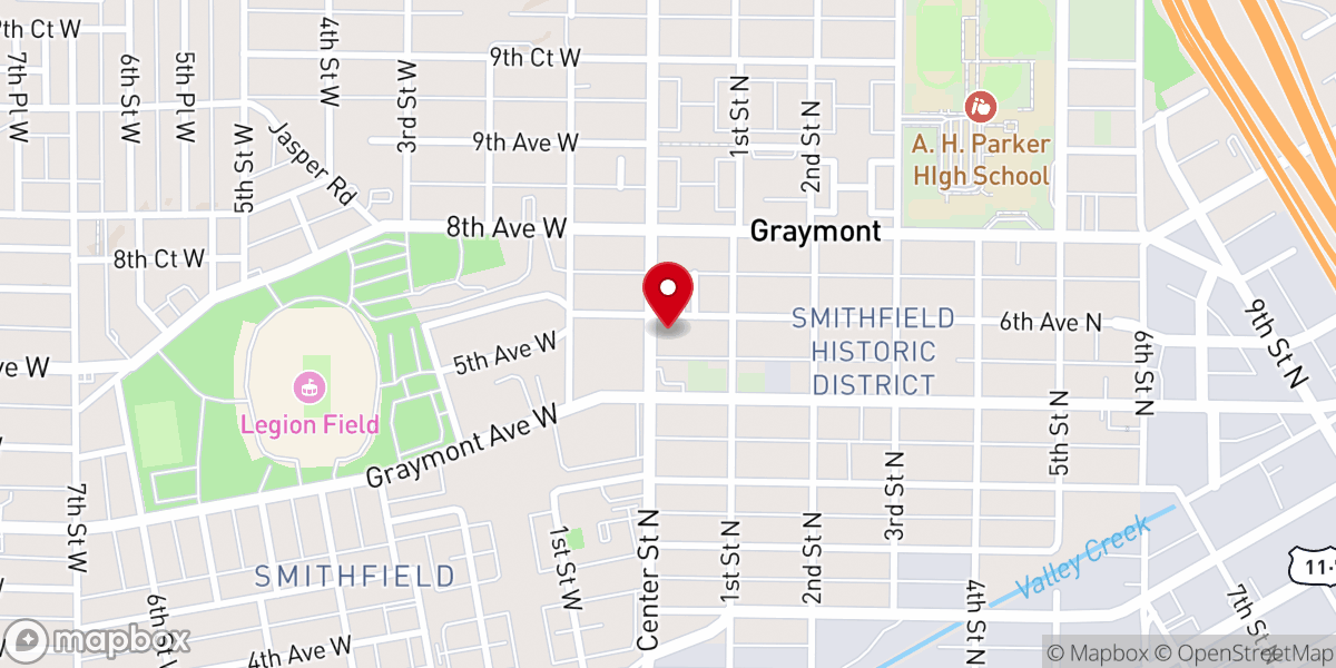 Map showing location of Thirgood Memorial C.M.E. Church