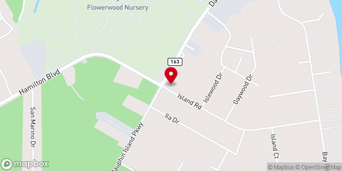 Map showing location of Hollinger's Island Baptist Church