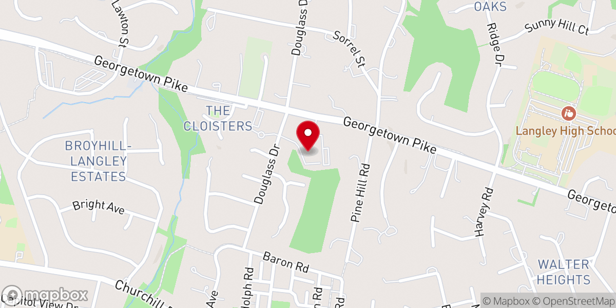 Map showing location of St. John's Episcopal Church