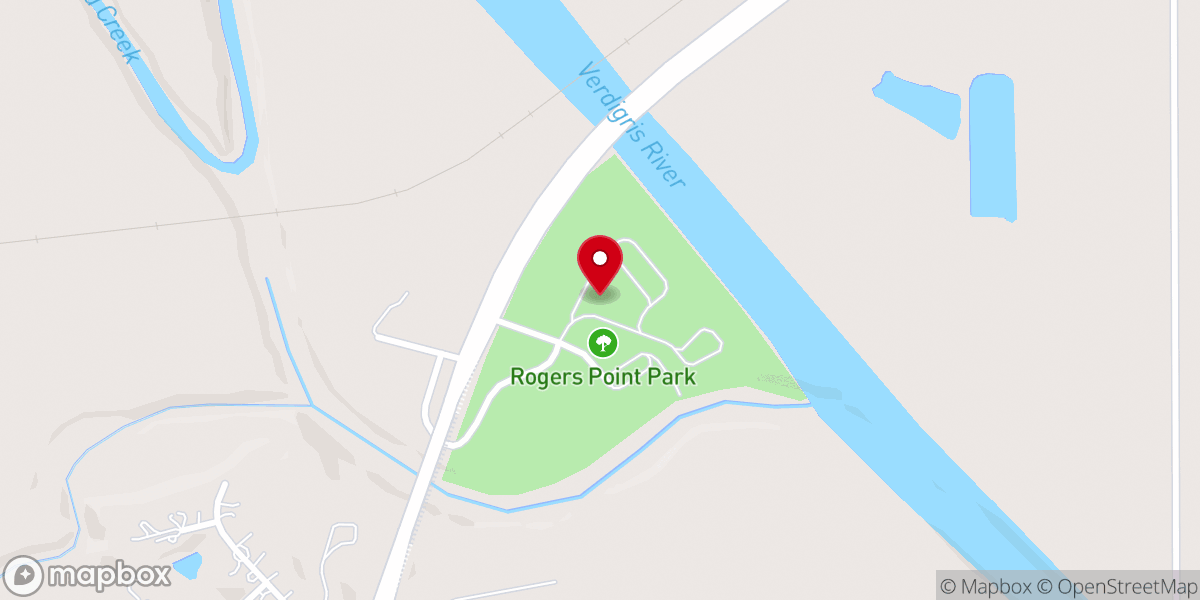 Map showing location of Rogers Point Park
