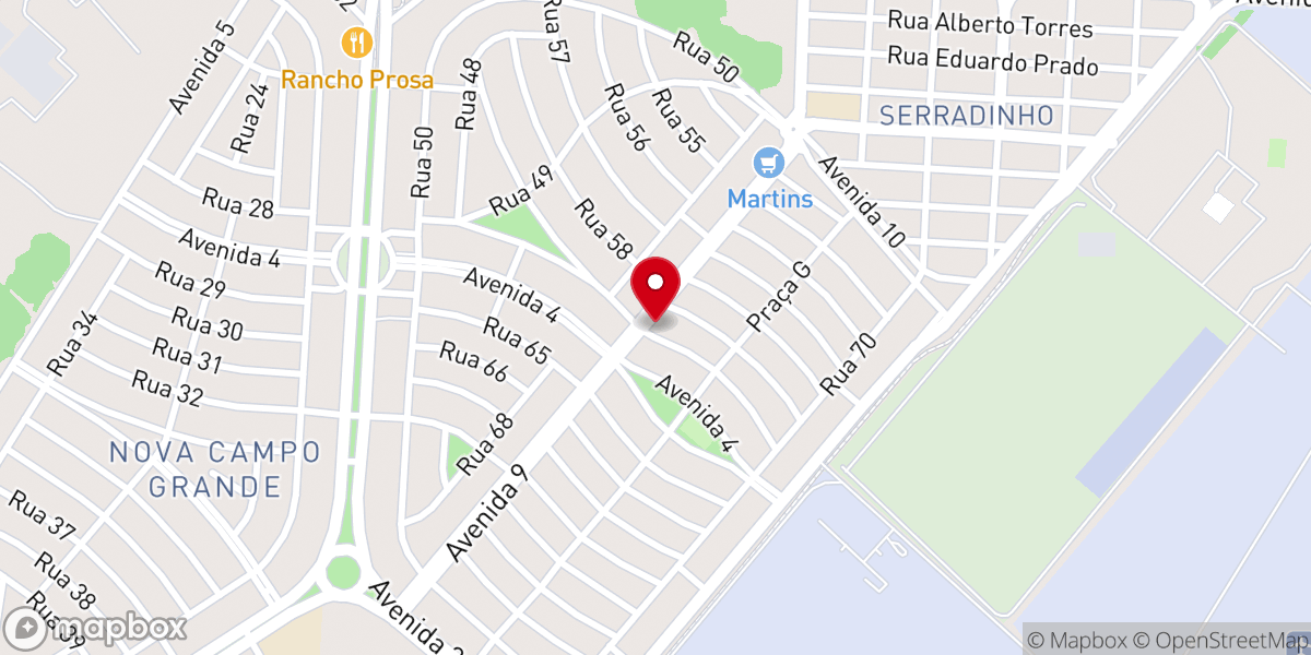 Map showing location of Igreja Batista Central na Nova Campo Grande