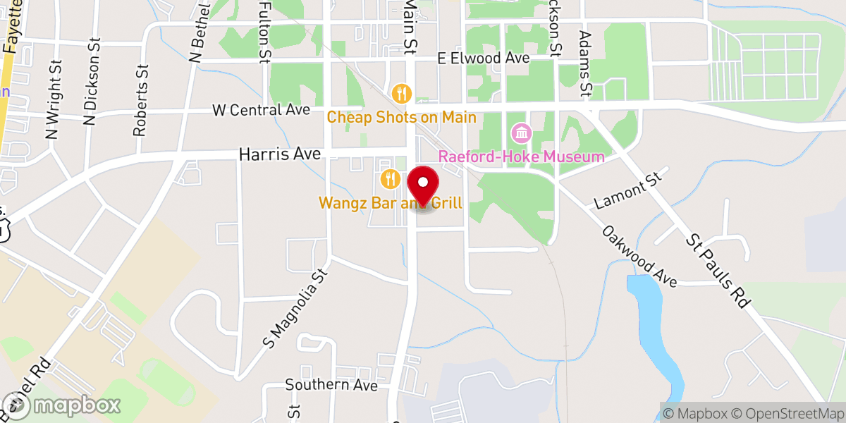 Map showing location of Hoke County Open Door Soup Kitchen