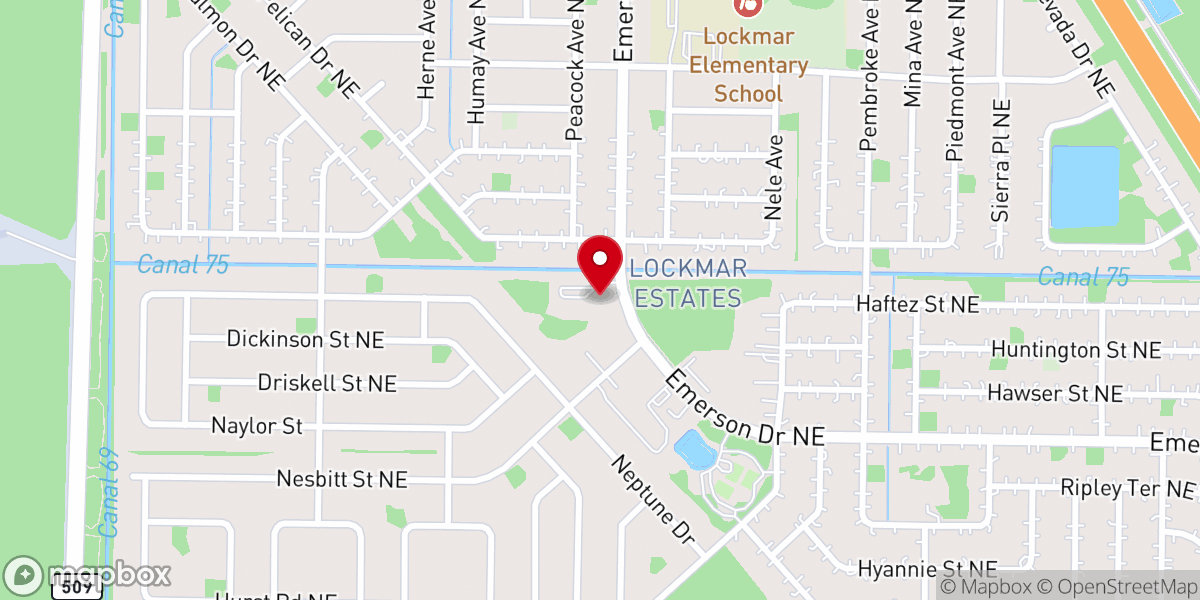 Map showing location of Lockmar Baptist Church