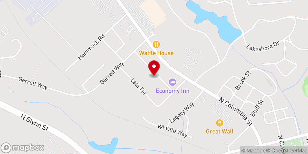 Map showing location of New Life Foursquare Church