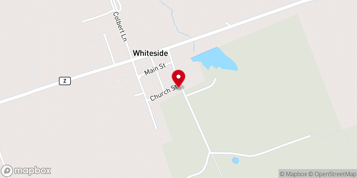 Map showing location of Presbyterian Church