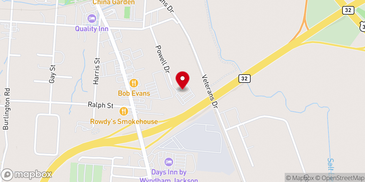 Map showing location of Jackson First Church of the Nazarene