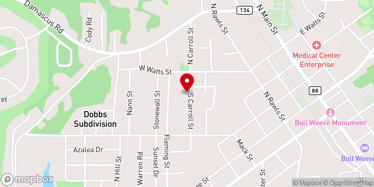 Map showing location of Saint Beulah Missionary Baptist Church