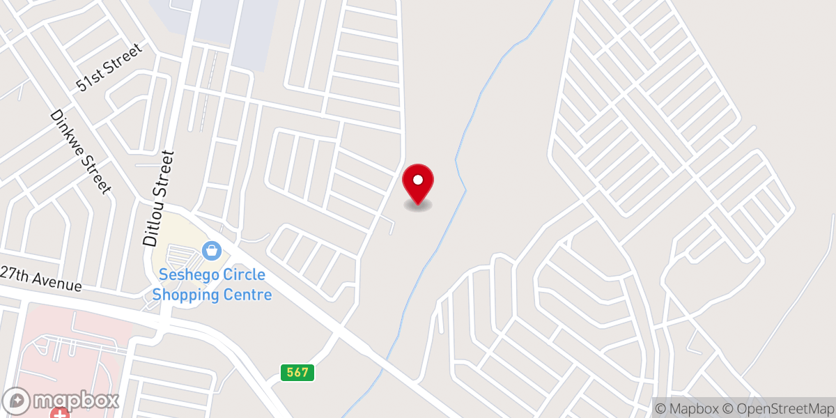 Map showing location of St John Apostolic Faith Mission Church Luthuli Phase 1