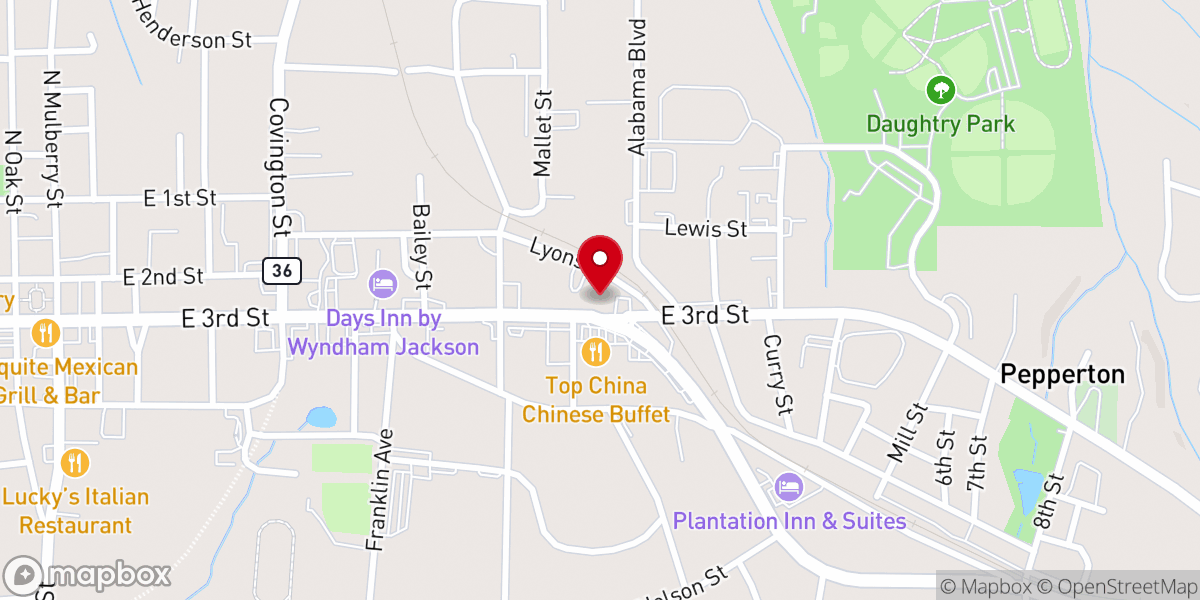 Map showing location of Rise Above Community Chapel
