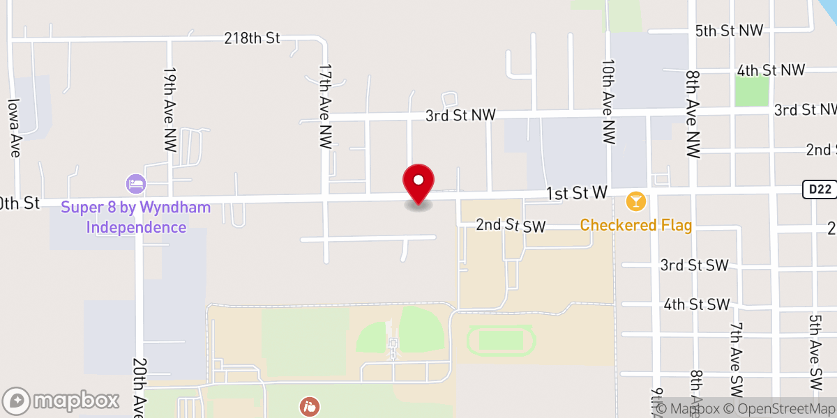 Map showing location of Independence Area Food Pantry