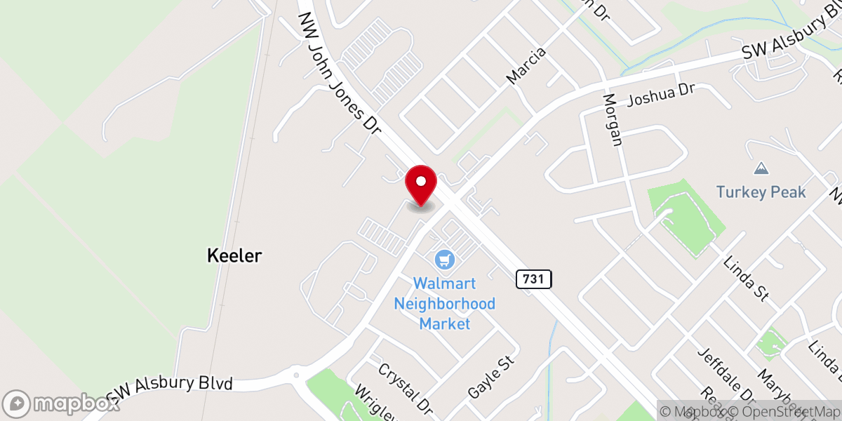 Map showing location of Alley Cats Entertainment Burleson