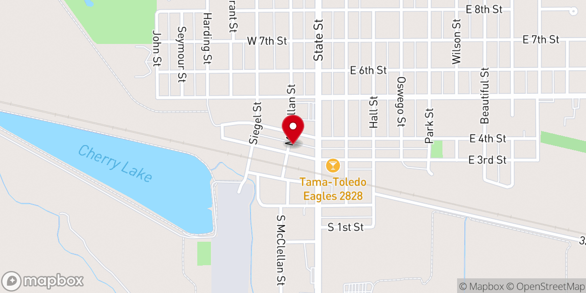 Map showing location of South Tama County Food Pantry