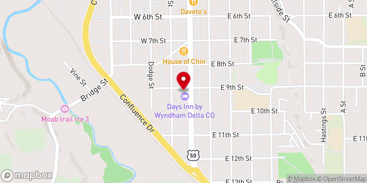 Map showing location of Days Inn by Wyndham Delta CO