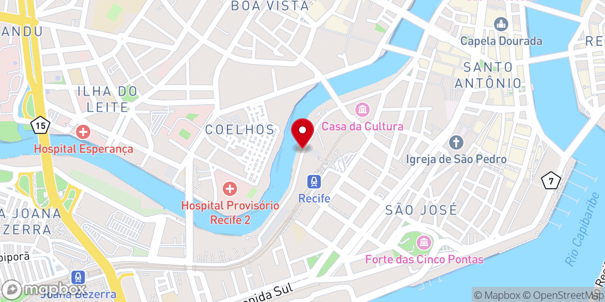 Map showing location of Assembleia De Deus Estação central Recife