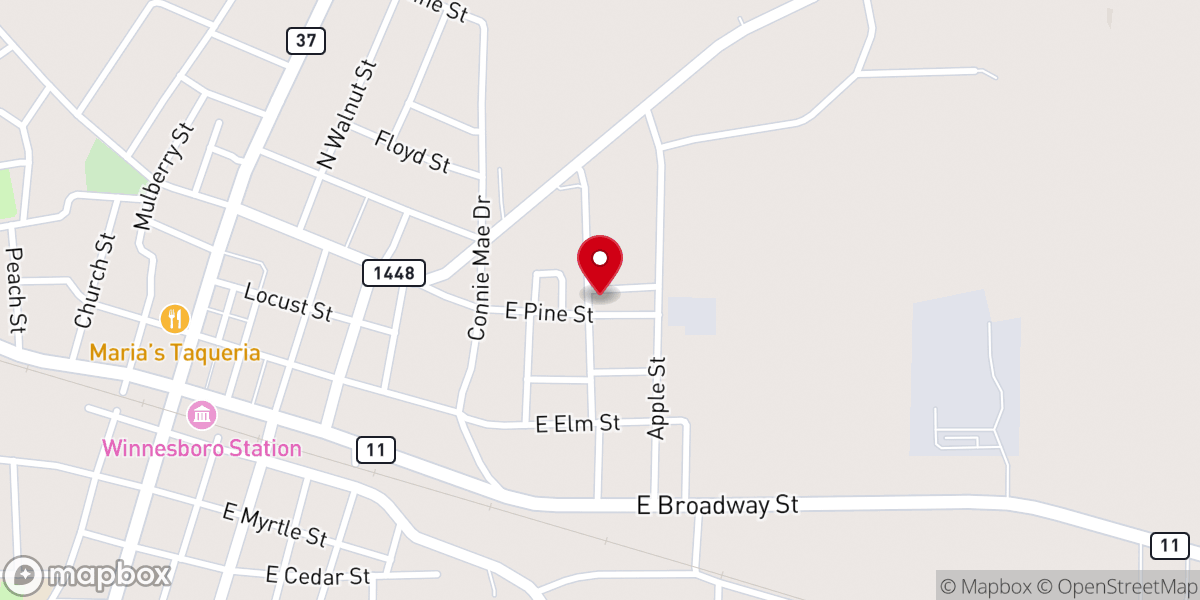 Map showing location of Church of God In Christ