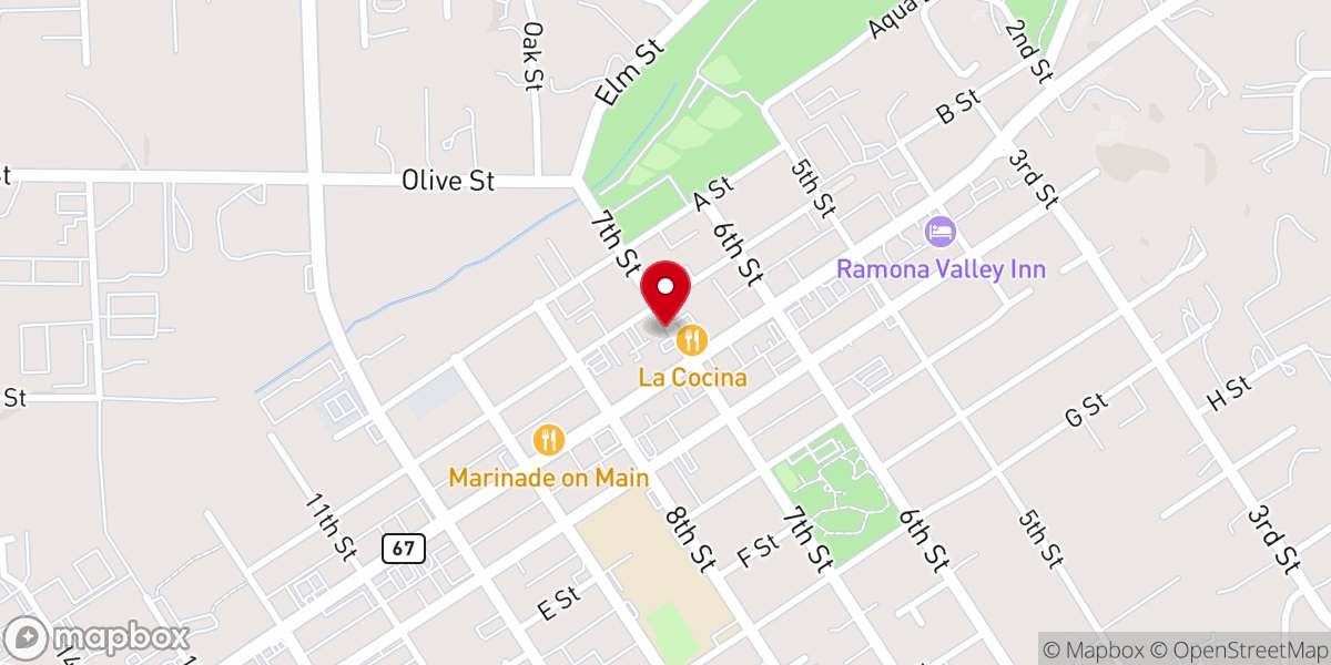 Map showing location of Ramona Grange Farmer's Market