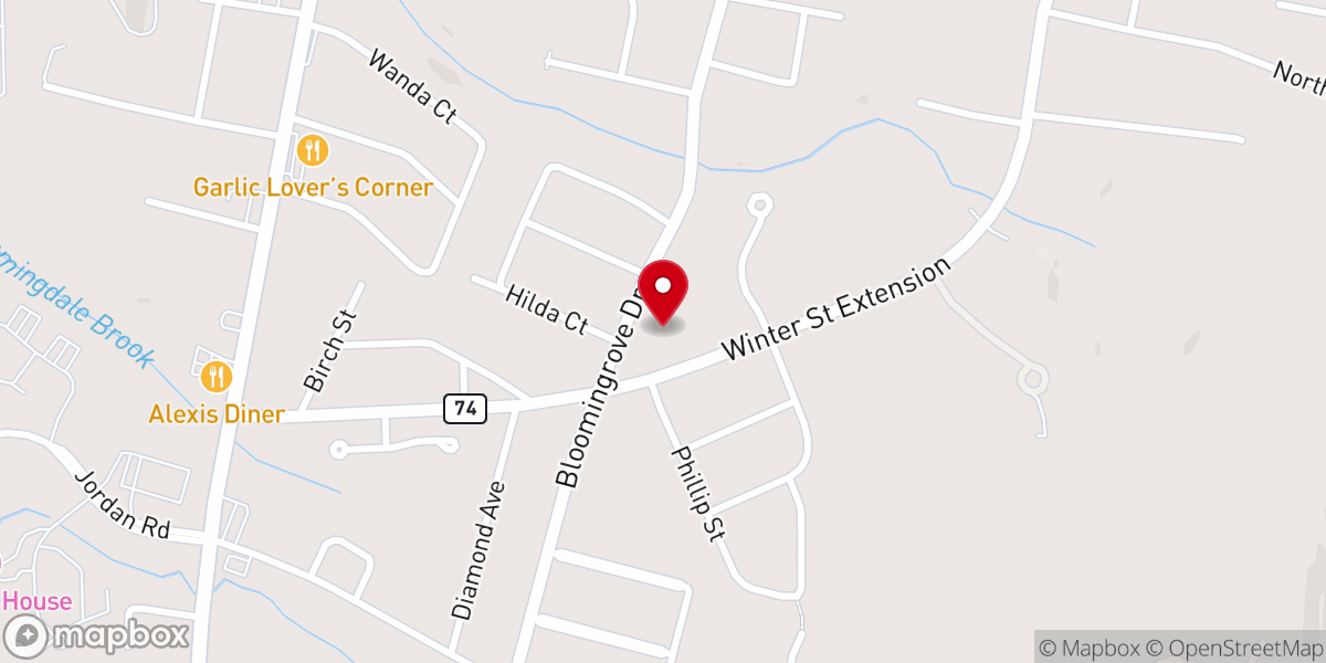 Map showing location of Hope Lutheran Church