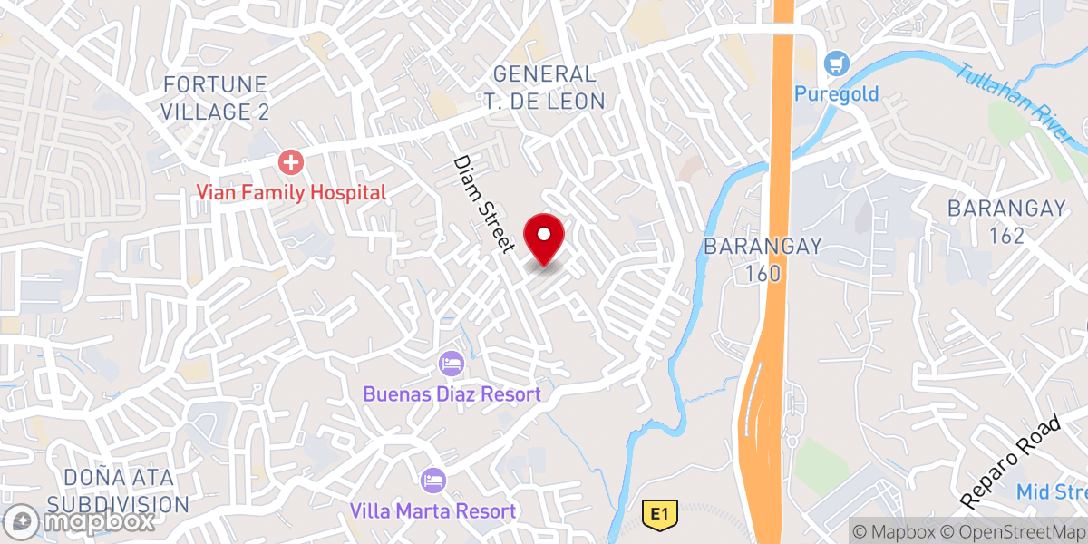Map showing location of Valenzuela Community Baptist Church
