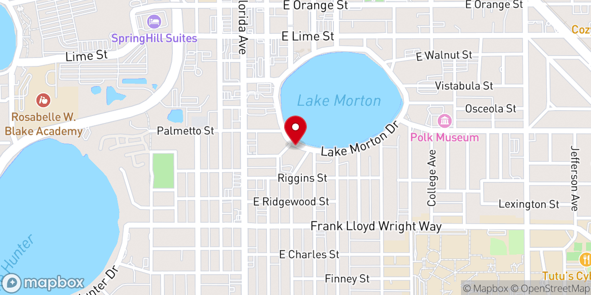Map showing location of Lake Morton Community Church