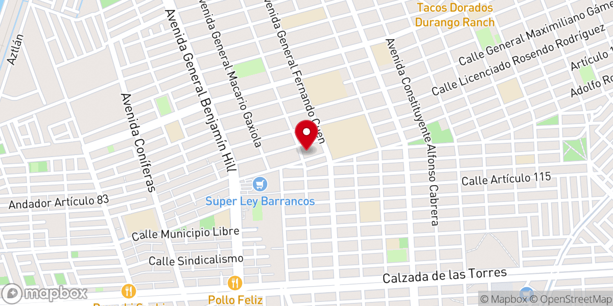 Map showing location of Parroquia de San Felipe de Jesús