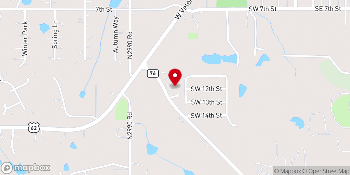 Map showing location of Fellowship Baptist Church