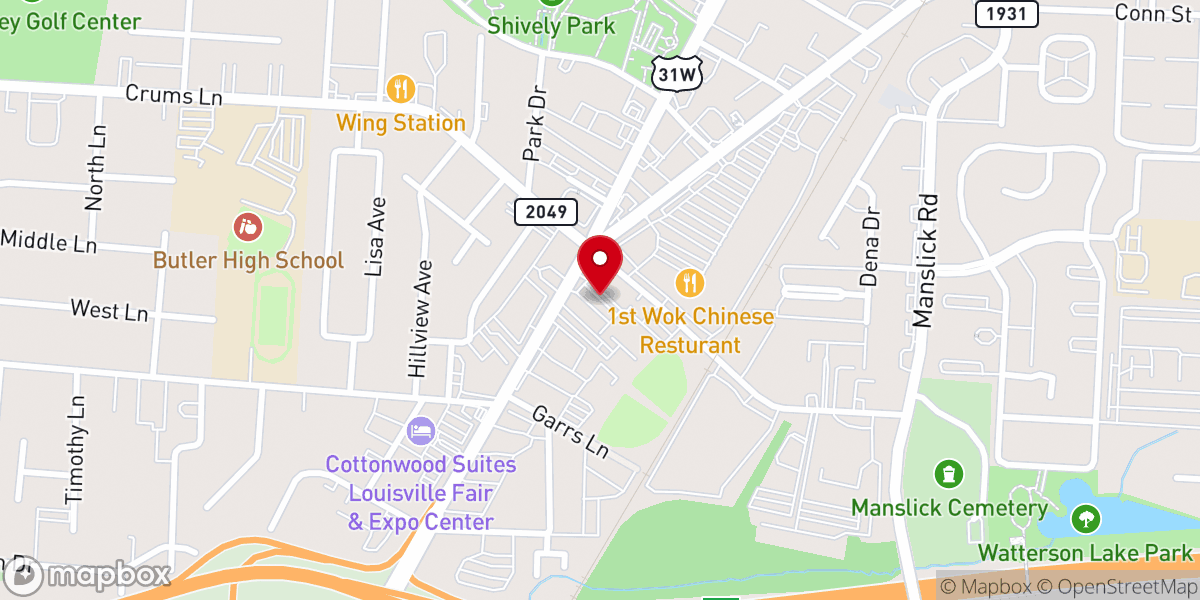 Map showing location of Mary Queen of Peace