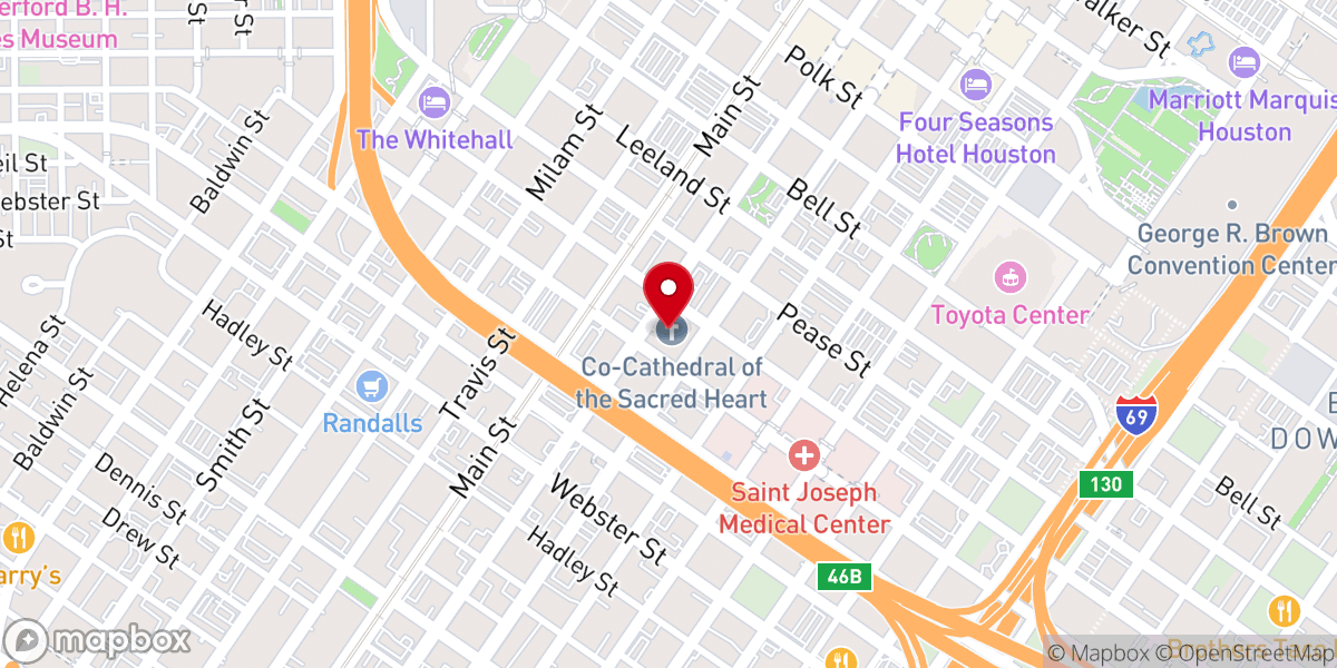 Map showing location of Co-Cathedral of the Sacred Heart