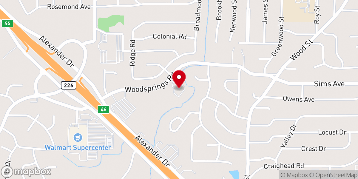 Map showing location of Fellowship Jonesboro Church