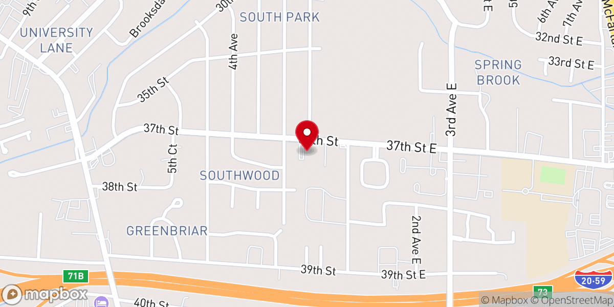 Map showing location of Church of God of Tuscaloosa