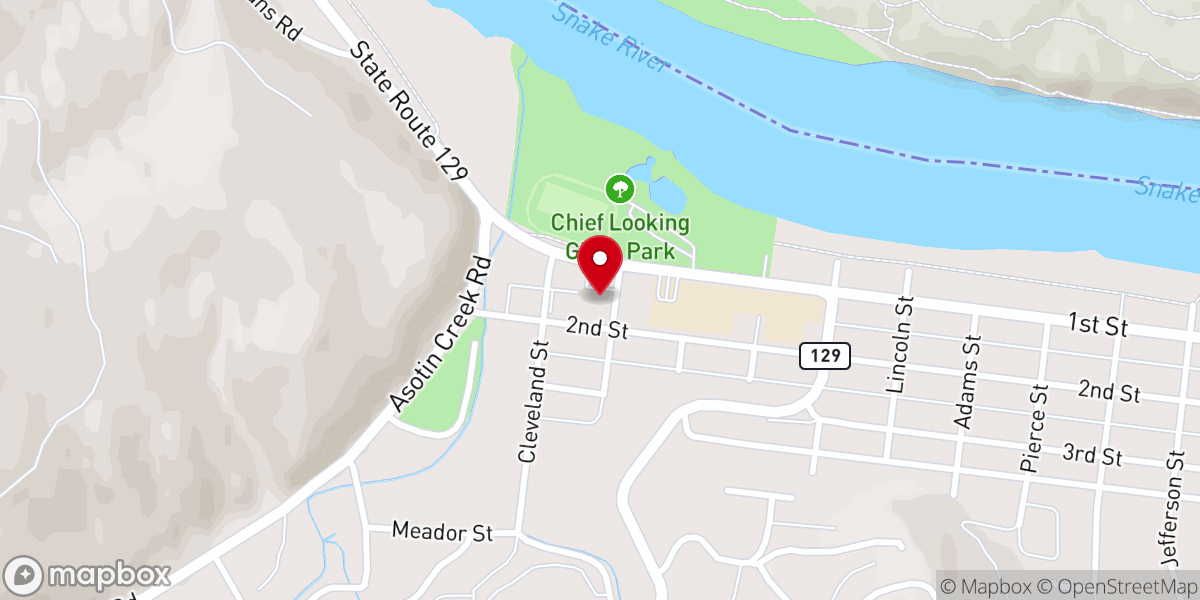 Map showing location of Asotin County Court House