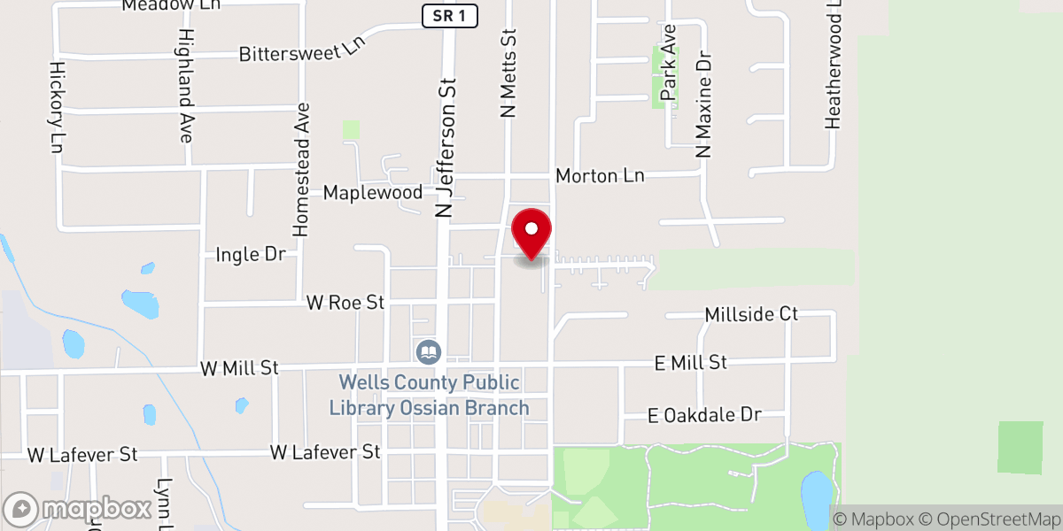 Map showing location of Church of the Nazarene