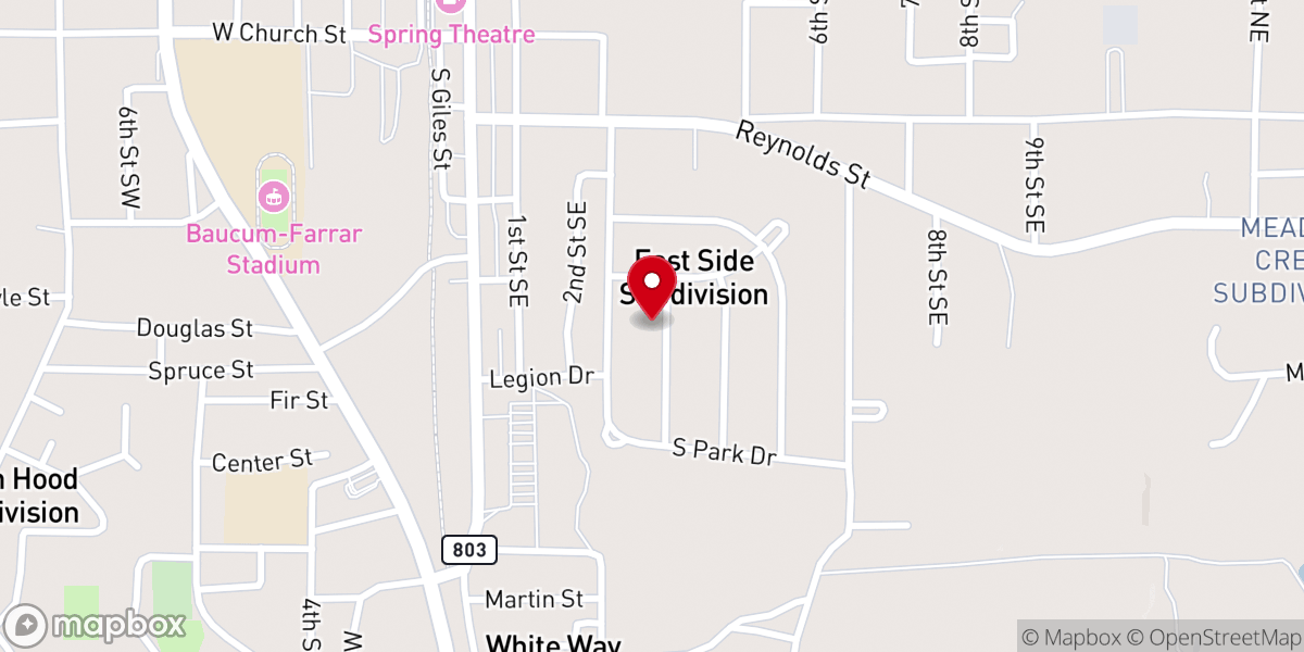 Map showing location of Jesus Name Ministries