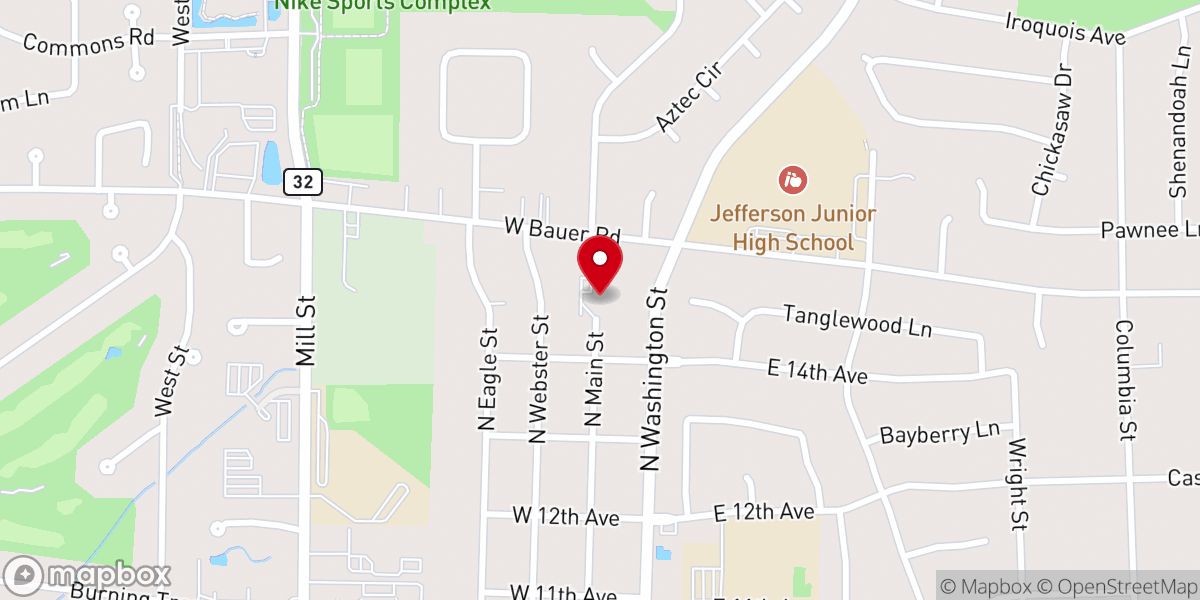 Map showing location of Naperville Chicago Onnuri Church