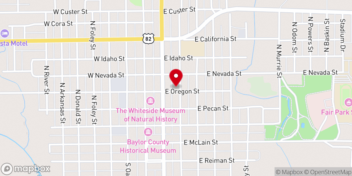 Map showing location of First Christian Church