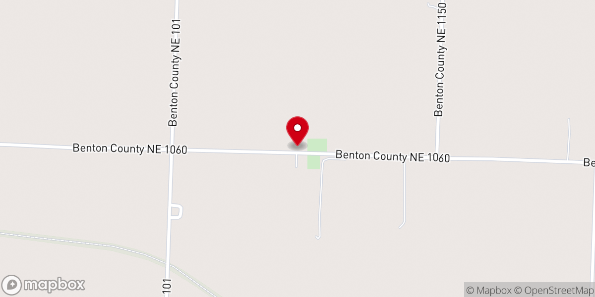 Map showing location of St. John's Lutheran Church