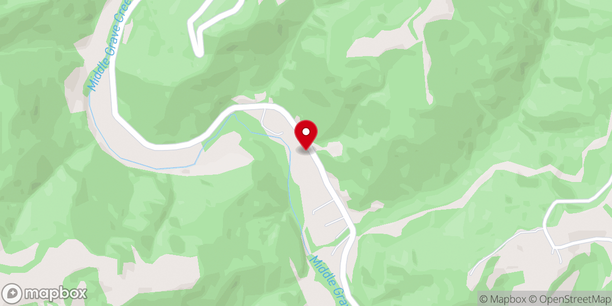 Map showing location of Middle Grave Creek Church Of God