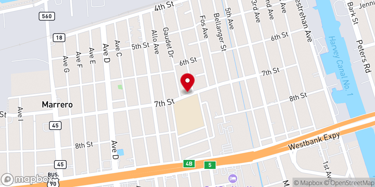 Map showing location of First Baptist Church-Marrero