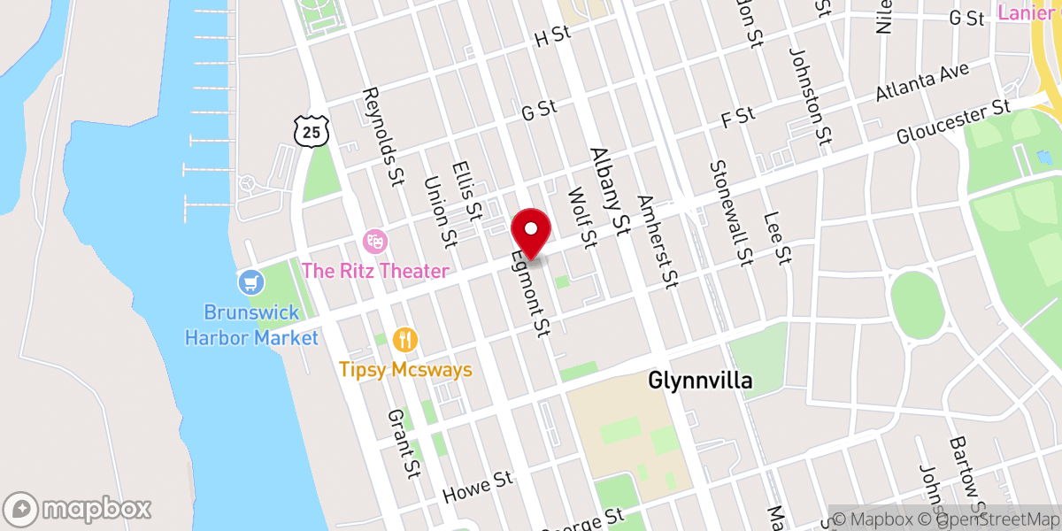 Map showing location of St Mark's Episcopal Church