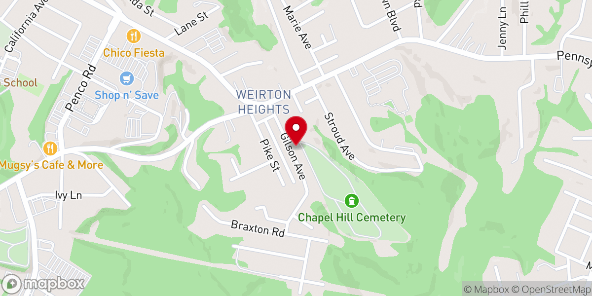 Map showing location of Chapel Hill Wesleyan Church